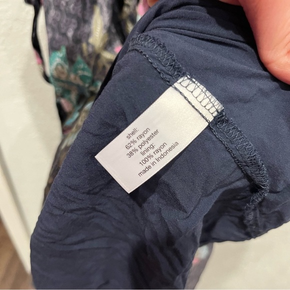 Lane Bryant Dress Women's 18 Flutter Sleeve Surplice Neck Maxi Gray Floral - Picture 6 of 8